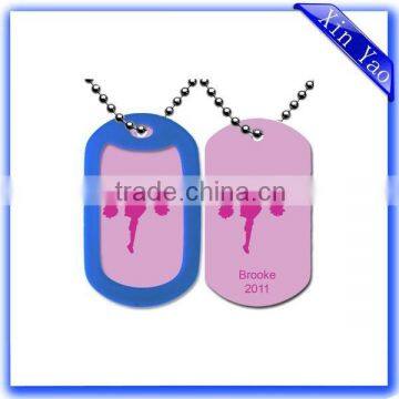 Aluminum ID tag custom color printed dog tags for men