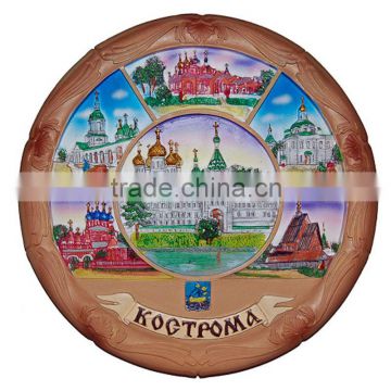 polyresin souvenir 3D plate Russia. Kostroma