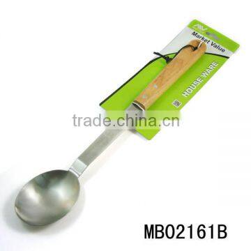 Oak Wood Handle BBQ Stainless Steel Spoon