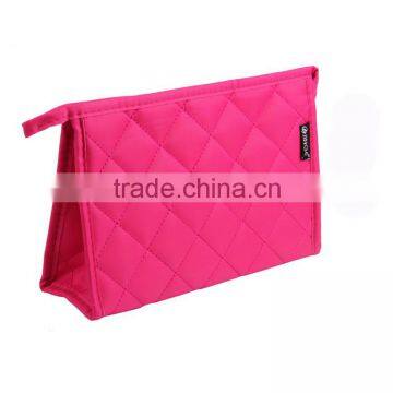 Promotional cosmetic makeup bag,microfiber quilting hand zipper cosmetic bag