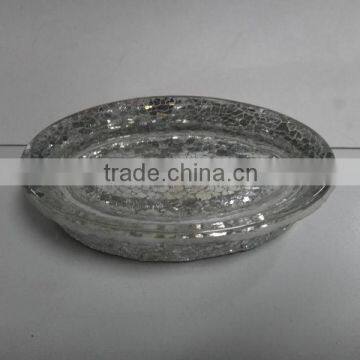 SILVER MOSAIC CRACKLE SOAP DISH