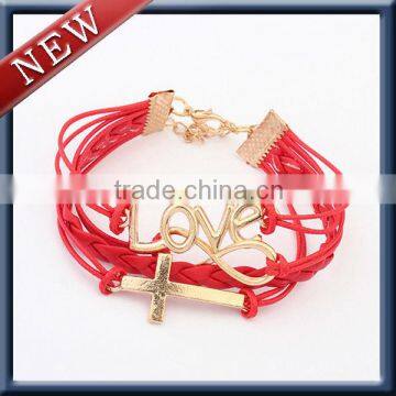 2014 china wholesale leather love bracelet