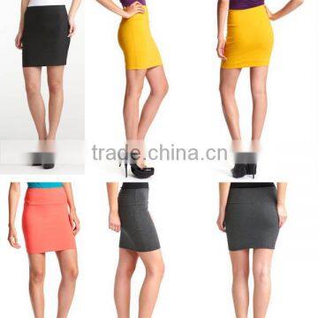 Women's Stretchy Fabric Bodycon Candy Color Mini Knitted Skirt L1355