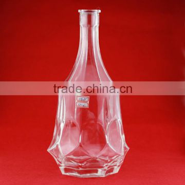 Best price engarve large capacity bottles glass water bottle 1000ml flat liquor bottle crok