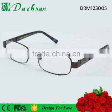 Classic man metal full frame reading glasses with PC injection temple