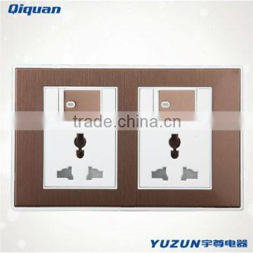 Stainless steel double mulit socket with switch