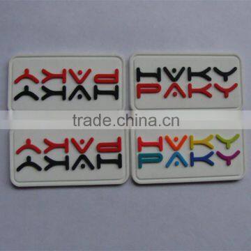 Colorful Embossing Logo PVC Pacth On Clothing