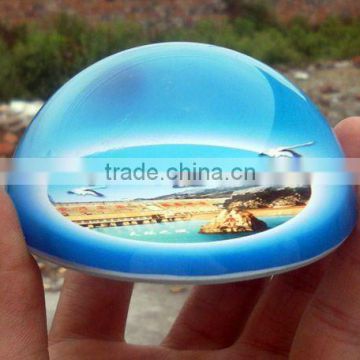 Arrival half Crystal glass ball color engraved paperweight(R-1193