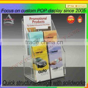 Innovative advertising small acrylic supermarket brochure display shelf