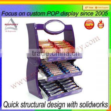 ODM OEM grocery store candy chocolate display pop shelf for chocolate