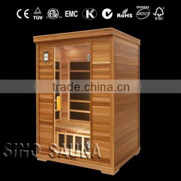 Best Top Level Low EMF Carbon Infrared Wood Sauna for family use (CE/RoHS)