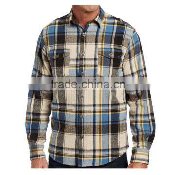 Mens quilted flannel shirt checked long sleeve winter shirt wholesale