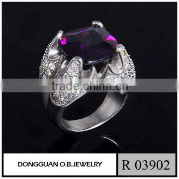 Fashionable 925 sterling silver ring jewelry, big size zircon jewelry