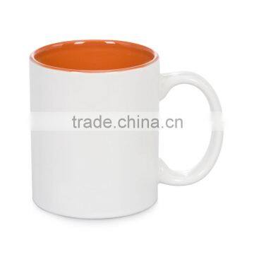 Inner color ceramic mug , sublimation ( Orange )