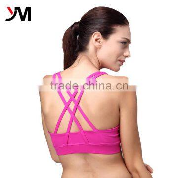 Women Active Wear Strappy Crossback Yoga Athletic Sports Bra Top