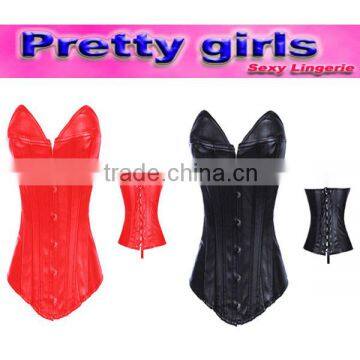 Girls Mature Lace up Sexy Women Leather Corset M1989