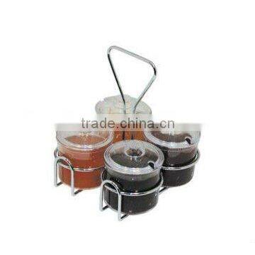 4-hole wire condiment jar holder