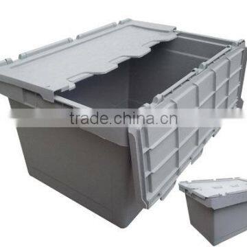 30kg load Attach Lid Storage Stackable box plastic crate