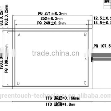 12.1 inch 5 wire resistive touch screen panel with USB/RS232 controller