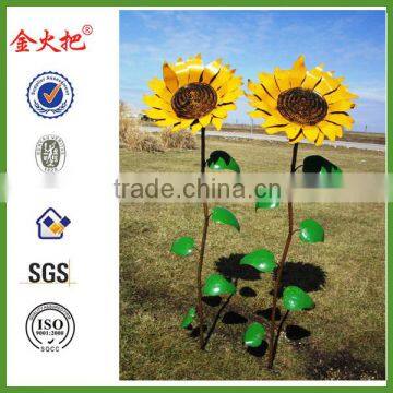 Wholesale Metal sunflower garden stake for decor