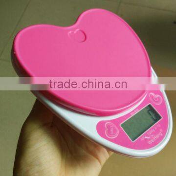 2016 3kg Heart Shape 3kg Digital Kitchen Scales