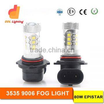 High quality led light White 6000K 80w 9006 LED High Power Daytime Running Light Led Fog Light