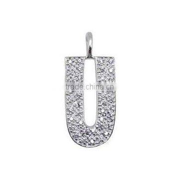 P283 rhodium plated silver small pendant,silver 925 pendant with CZ from guangzhou