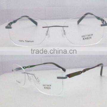 square design 100% pure titanium eyeglasses frames KH624