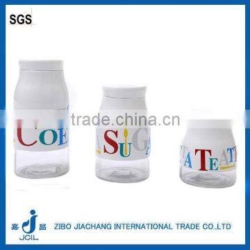 wholesale glass tea coffee sugar canisters set