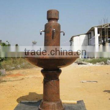 standing pedestal red granite washbasin sink