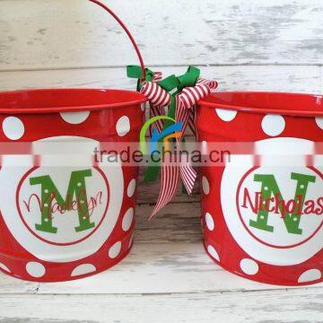 Personalized Festival christmas metal bucket