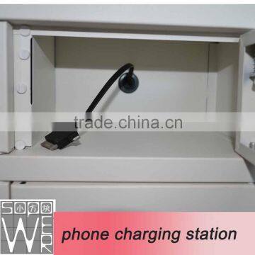 9 compartment steel locker inductive charging