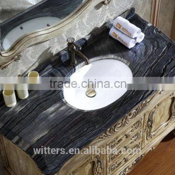 Handmade Bathroom Vanity Set Furniture Beach Wooden Exquisite Carved American Cabinet WTS810 photo-2