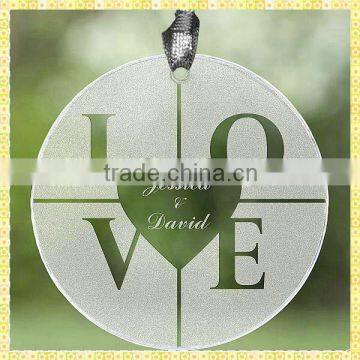 Personalized Round Engraved Love Glass Christmas Ornaments For Christmas Gifts Items