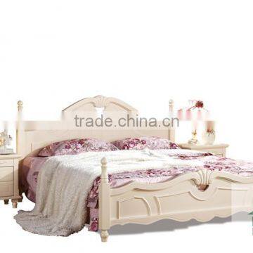 Korea Market Bed Design Furniture HA-818# latest double bed designs 1.8m wood double bed models