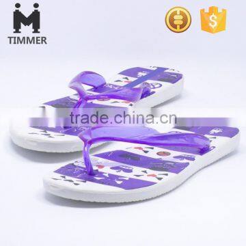 new design fashion print purple beach slippers flip flop eva women