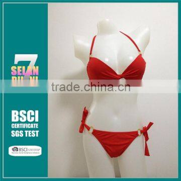 Women's sexy custom logo bandage Fling Thong Bikini Suit Sexy buckle bikeways split loading bikini Bandeau Vintage Swimwear