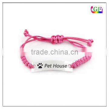 Adjustable Hand Woven Alloy Wax Rope Knot Bracelet