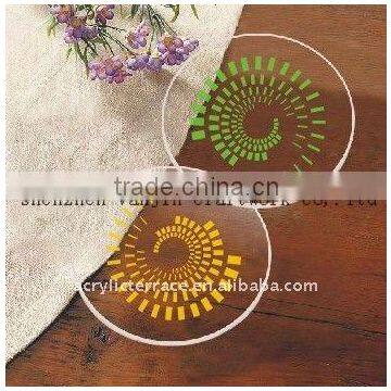 Acrylic lucite round cup mats / coasters