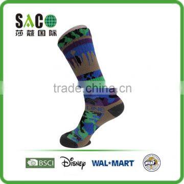 blue green black camouflage compression sports socks