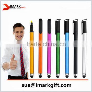 Double Tips Water Color Pen and Stylus Pen Colored Matt Finish Highlighter Pen