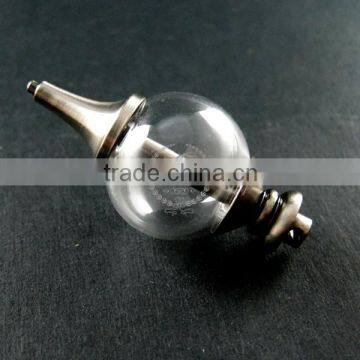 20mm Glass Ball in Antiqued Silver Plated Brass Vial Pendant DIY Glass Dome Bottle Charm Supplies 1830055