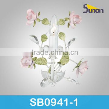 one light indoor metal rose decorative wall light