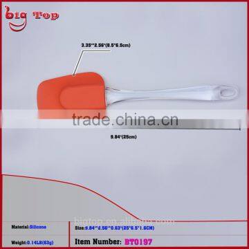 BT0197 9.84" Silicone Butter Scraper with Transparent PP Handle Spatulas Ice Scraper Silicone Bowl Scraper Spatulas