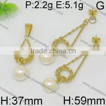 Fashion made in china stainless steel gold plated jewelry set china wholesale