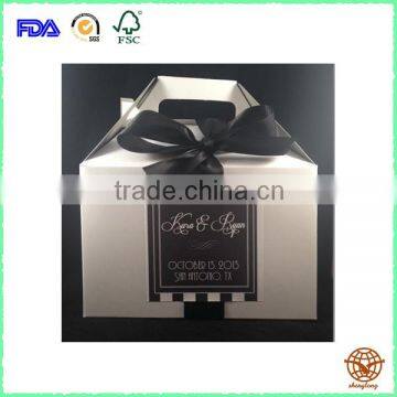 Custom Bulk Paperboard Carrier With Black Ribbon