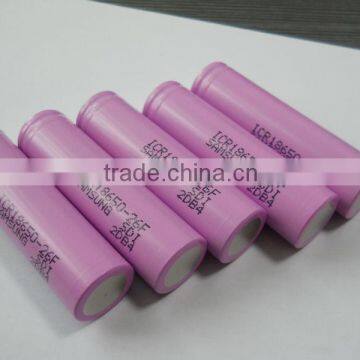 rechargeable battery samsung SDI ICR18650-26F18650 2600mah 3.7V