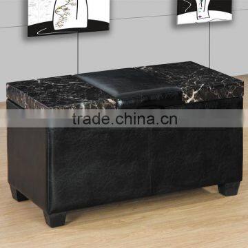 marble/PVC lift storage ottoman