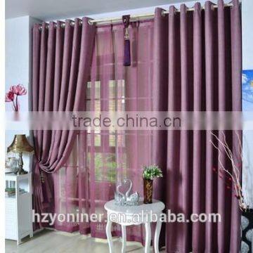 2015 hot sale linen like curtain fabric ; made up curatin in hotel or home