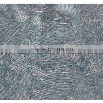 Latest Design Sequin Textile Fabric , Wholesale Fashion Dress Glitter Sequin Fabric photo-2